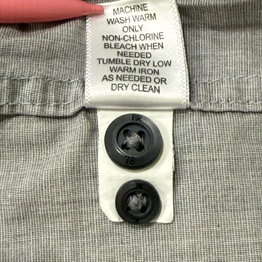 Banana Republic Mens Gray Cotton Button Down Shirt Long Sleeve Size L 16-16.5